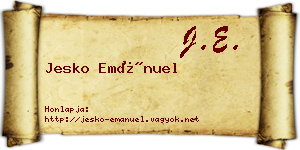 Jesko Emánuel névjegykártya